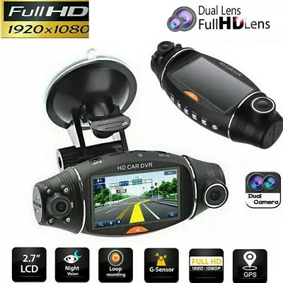 $89.19 • Buy HD 1080P Dual Lens GPS Car DVR Camera Vehicle Dash Cam Video Recorder G-sensor