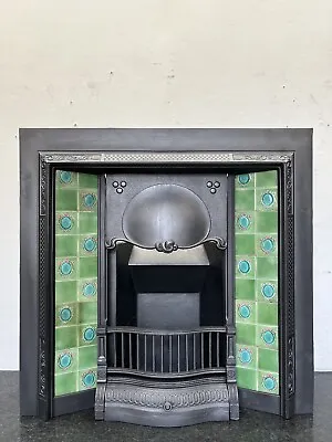 Original Restored Antique Cast Iron Edwardian Tiled Insert Fireplace (AF056) • £680