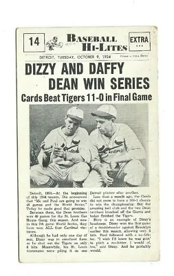 Dizzy & Daffy Dean 1960 CVC Baseball Hi-Lites #14 St. Louis Cardinals  • $49.99