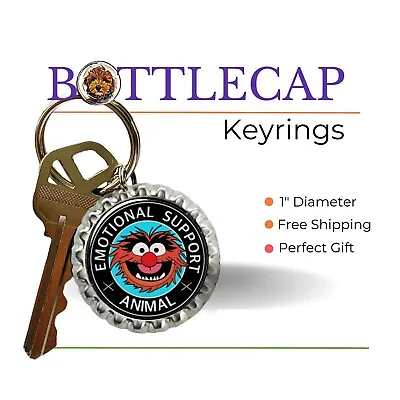  MUPPETS   ANIMAL EMOTIONAL SUPPORT   Bottle Cap Keyring Keyfob • $8.75
