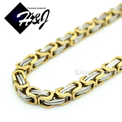 18 -40 Stainless Steel 4/6/9mm Silver/Gold/Black Plated Byzantine Box Necklace • $18.39