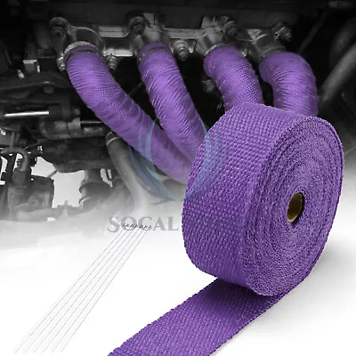 Purple Exhaust Pipe Insulation Thermal Heat Wrap 2 X50' Motorcycle Header • $18.46