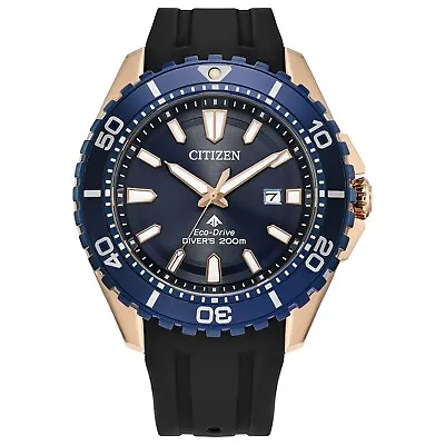 Citizen Eco-Drive Men's Promaster Dive Black Calendar Watch 45MM BN0196-01L • $154.99