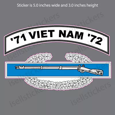 AR-2278 Army Vietnam 1971 1972 Combat Infantry Badge Bumper Sticker Window Decal • $4.98