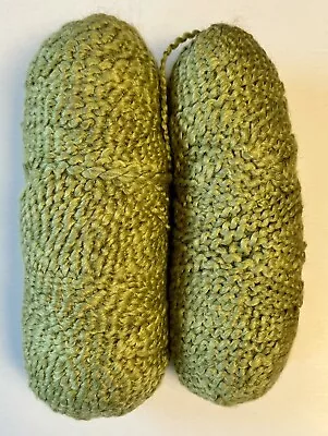 2 Skeins Moss Green Boucle Bulky Fashion Yarn Acrylic 12 Oz Total Mill Ends New • $9.95