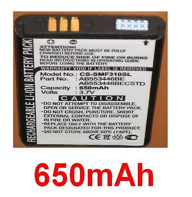 650mAh AB553446BE Battery For Samsung GT-B2100 Solid Extreme SGH-M110 Solid • £16.41