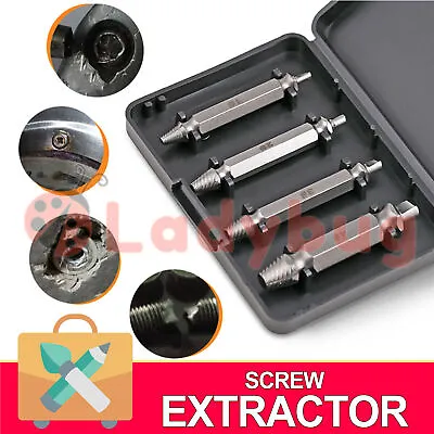 $3.57 • Buy 4pcs Damaged Screw Extractor Bolt Remover Speed Out Tool Drill Bits Set Tool Set