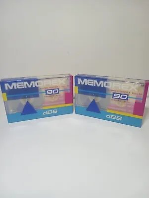 Sealed (2) Memorex 90 Minute Audio Cassette Type 1 Normal Bias DBS 90 Blank • $13.99