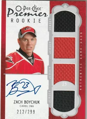 Zach Boychuk  2008-'09 O-pee-chee Premier Jersey Autograph Rc 212/299  • $12