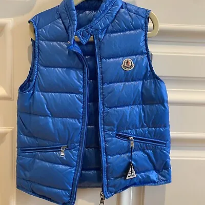 Boys “Moncler” Blue Vest Size 6 • $275