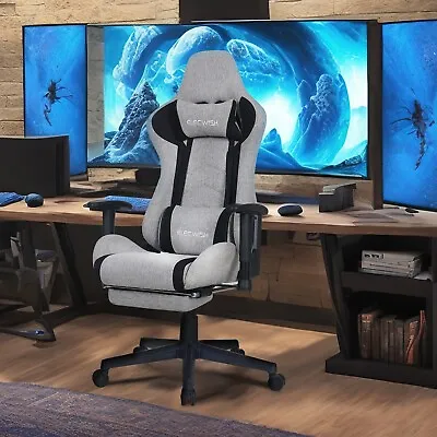 Gaming Chair Fabric Massage Office Computer Swivel Recliner Chair With Footrest • $169.99
