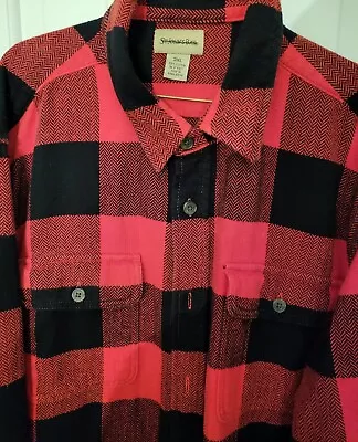 Vintage Wilderness Jacket Men's  3XL Buffalo Plaid Thick Flannel Men's100 %  • $39.88