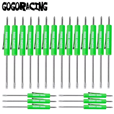 20X Green Mini Pocket Screwdriver Phillips & Flat Head Tip With Magnet And Clip • $23.99