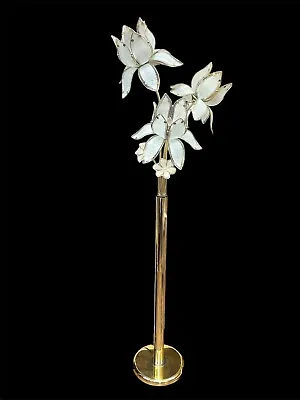 £250 • Buy Vintage Regency Hollywood Tulip Lotus Flower Lamp 3 Arm
