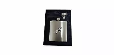 A37 Shire Horse Emblem On 6oz Stainless Steel Hip Flask Captive Top • £17.95