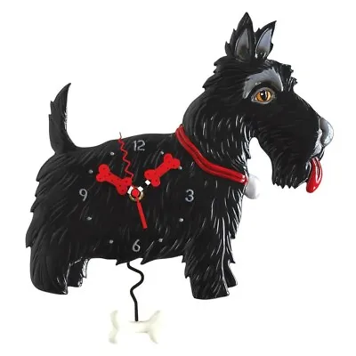 @ New ALLEN DESIGNS WALL CLOCK Swing Pendulum BLACK SCOTTIE Scottish Terrier Dog • $74