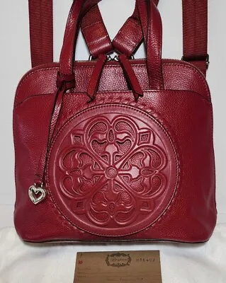 Brighton Ferrara Mella Red Convertible Backpack Crossbody Handbag Retired Color  • £336.36