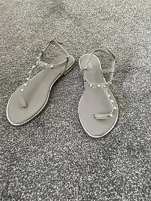£3 • Buy Ladies Sandals Shoes Flat Matalan Papaya Size 4 Summer Grey Silver Brand New 