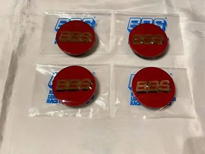 BBS Wheel Center Caps 70mm Emblem Red Gold 3D Logo P5624099 4 Pieces 1 Set • $163.33