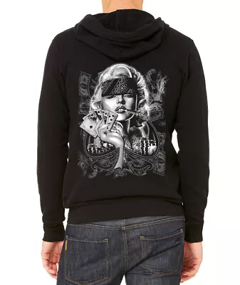 $27.99 • Buy Men's Marilyn Monroe Spade Pose C9 Black Zipper Hoodie Clover Gangster High Sexy