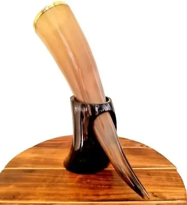 Drinking Horn With Stand Viking Drinking Horn For Adult Beer Stein Handmade Gift • $35.28