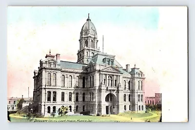 Postcard Indiana Muncie IN Court HOuse Delaware County 1910s Unposted Divided  • $4