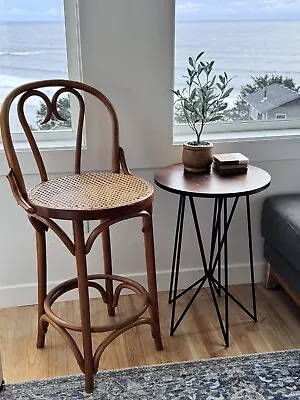 Vintage Mid Century Cane Bentwood Rattan Counter Cafe Bar Stool  • $100