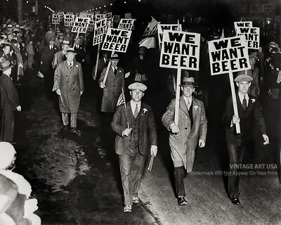 Vintage 1932 Photo ‘We Want Beer’ New York City Anti-Prohibition Parade Wall Art • $11.95