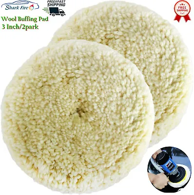 3Inch Wool Polishing Pads 2pcs Buffing Pads With Hook & Loop For Car Cutting • $12.80