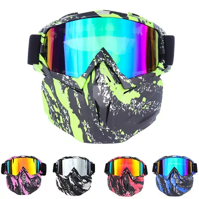 Motorcycle Protective Goggles Detachable Face Mask ATV Motocross Racing Glasses • $15.99