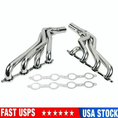 Long Tube Stainless Steel Headers W/ Gaskets For Chevy GMC 07-14 4.8L 5.3L 6.0L • $195.99