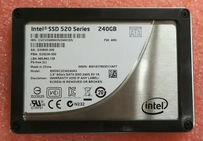 Intel SSD 520 Series 240GB SATA 6Gb/s 2.5  SSD Solid State Drive SSDSC2CW240A3 • £36