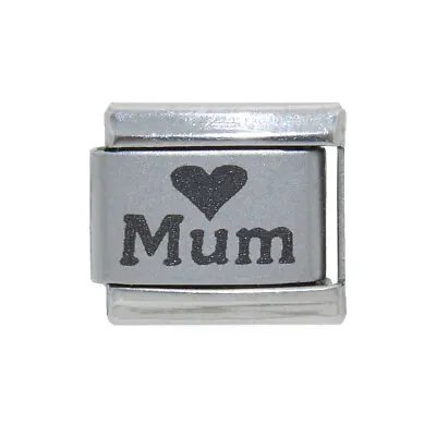 Mum With Heart Laser Italian Charm - Fits 9mm Classic Italian Charm Bracelets • £4.99