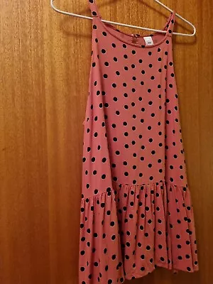 $5.99 • Buy Pink And Black Spot ,ruffle Bottom Top Size 16, Clothing &Co