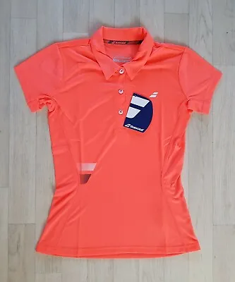 BABOLAT Size 10 Ladies TENNIS POLO SHIRT Coral SPORTS TOP Athletic SMALL Red • $14.92