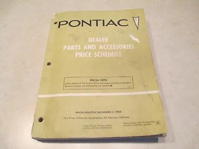 $19.99 • Buy 1985 Gm Pontiac Price Schedule Parts Catalog Parts History Catalog Book Manual