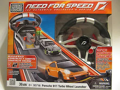 MEGA BLOKs 36pc SET 95716 Need For Speed Porsche 911 Turbo Wheel Launcher Sounds • $29.99
