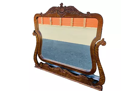 Beautiful Antique Victorian Tiger Oak Wood American Carved Dresser Mirror • $199.95
