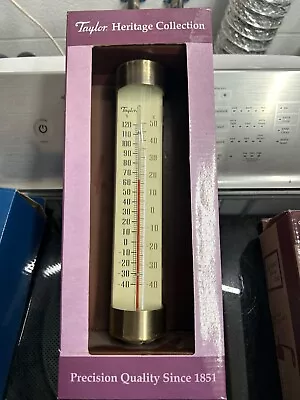 New Taylor Heritage Spirit-Filled Metal Thermometer 12.25  Bronze Glass 482BZ • $23.99