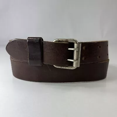 G.H. Bass & CO. Two Prong Brown Genuine Leather Work Belt - USA - Men's Size 30 • $15.40