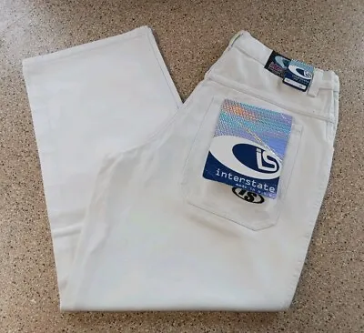 Vintage Interstate IS White Jean Xtra Baggy 38X31 Deadstock NWT 90s Made In USA • $89.99