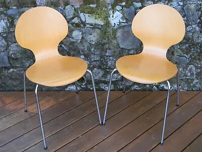 Vintage Pair Of Mid Century Modern Ant Chairs Bentwood Arne Jacobsen Inspired  • $295