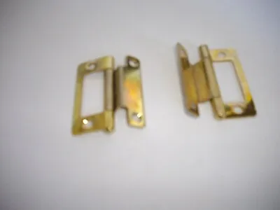 Pair 50mm Electro Brassed Plate Cranked Flush Hinges • £1.60