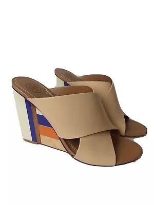 Size 7 Tory Burch Perspex Color Cube Color Block Leather Wedges • £77.21