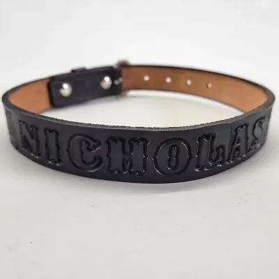 Nicholas Tooled Leather Belt 20 Eagle Nick Western Cowboy Boys Toddler Black • $19.76