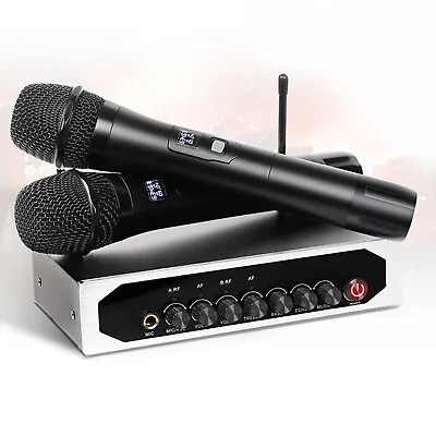 Biner Wireless Microphone System UHF 2 Handheld Karaoke For Wedding Party KTV • $119.99