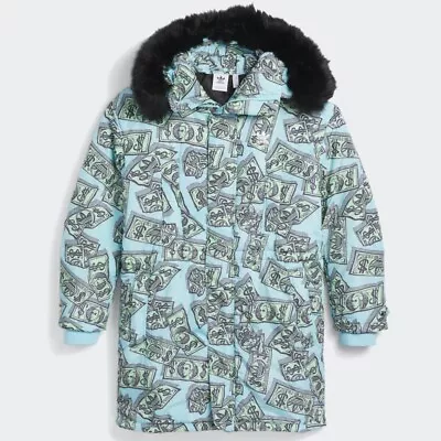 Adidas Originals X Jeremy Scott Money Print Parka Jacket Men Size NWT IA0100 • $139.99
