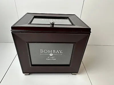 Bombay Company (2001) 4  X 6  Photo Storage Box Mahogany Holds 100 Photos • $32