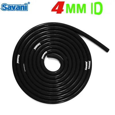 $12.33 • Buy 10 FEET 4MM(1/8 ) Inch Silicone Air Vacuum Hose/Line/Pipe/Tube Black Universal