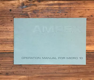 Ampex Micro 10 Cassette  Owners / User Manual *Original* • $14.97